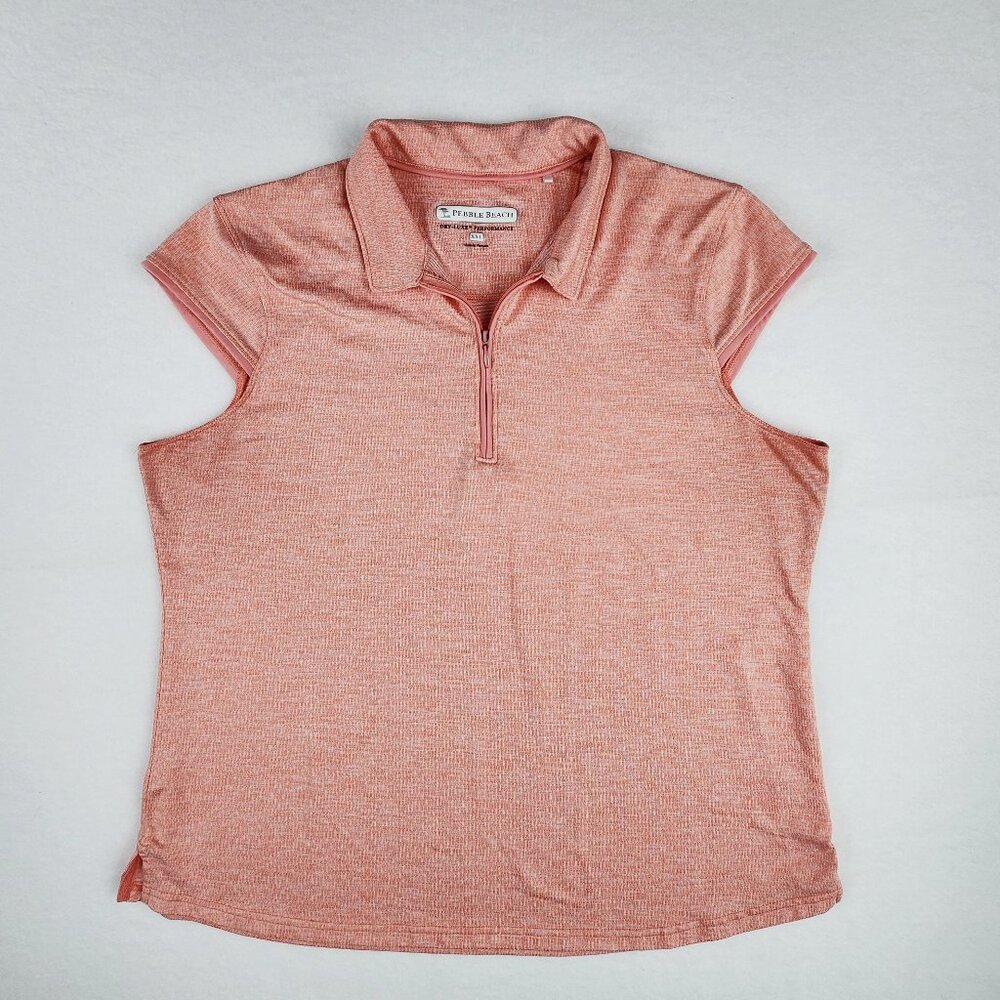 Pebble Beach Dry Luxe Performance Womens Golf Size XXL Top Peach / Pink
